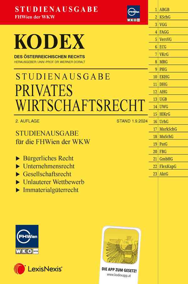 Kodex Privates Wirtschaftsrecht Studienausgabe