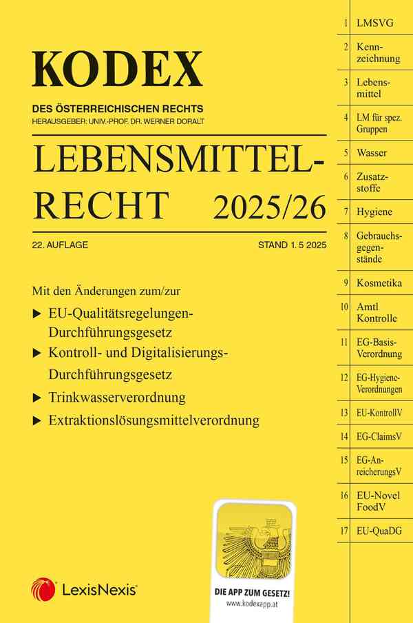 Kodex Lebensmittelrecht 2025
