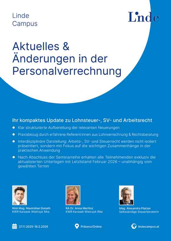 Aktuelles & Änderungen in der Personalverrechnung