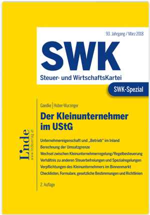 SWK-Spezial Der Kleinunternehmer im UStG