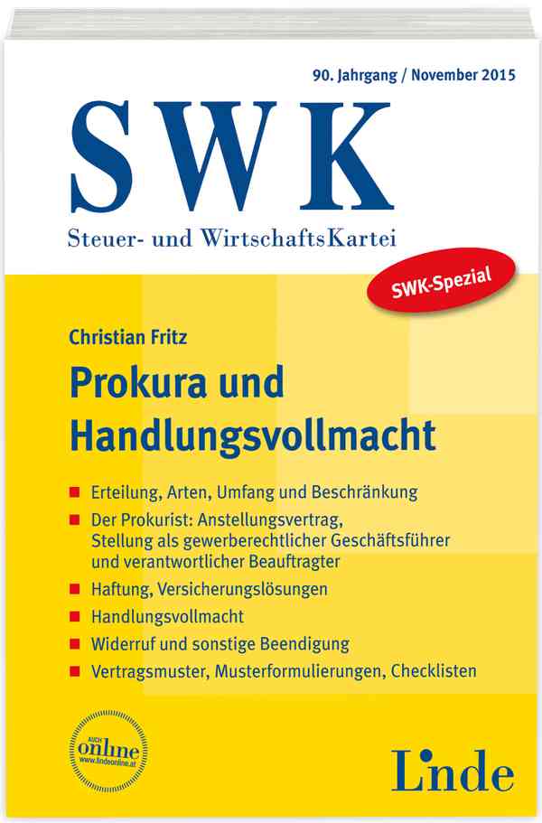 SWK-Spezial Prokura und Handlungsvollmacht