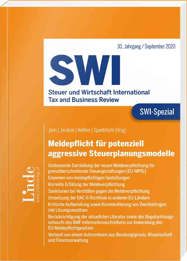 SWI-Spezial Meldepflicht für potenziell aggressive Steuerplanungsmodelle