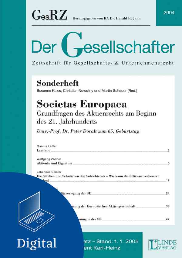 GesRZ-Spezial Societas Europaea