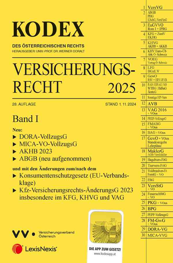 Kodex Versicherungsrecht 2025 Band I