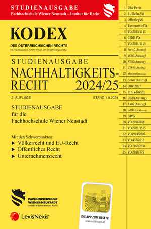 Kodex Nachhaltigkeitsrecht 2024/25 Studienausgabe