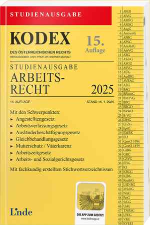 KODEX Studienausgabe Arbeitsrecht 2025