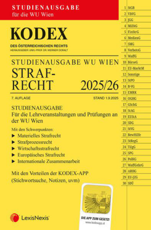 Kodex Strafrecht für die WU 2025/26 Studienausgabe