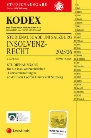 Kodex Insolvenzrecht Salzburg 2025/26 Studienausgabe