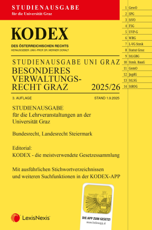 Kodex Besonderes Verwaltungsrecht Graz Studienausgabe