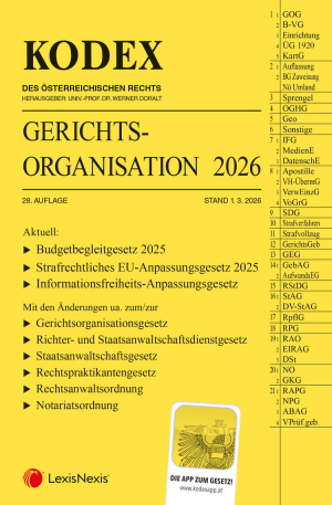 Kodex Gerichtsorganisation 2026