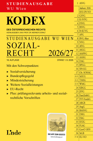 KODEX Studienausgabe Sozialrecht WU 2026/27