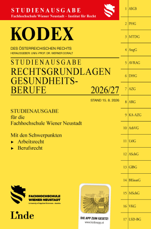 KODEX Studienausgabe Rechtsgrundlagen für Gesundheitsberufe 2026/27
