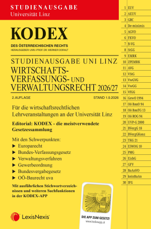 Kodex Wirtschaftsverfassungs- und verwaltungsrecht Uni Linz 2026/27