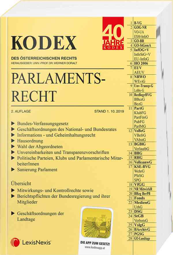 Kodex Parlamentsrecht 2019/20