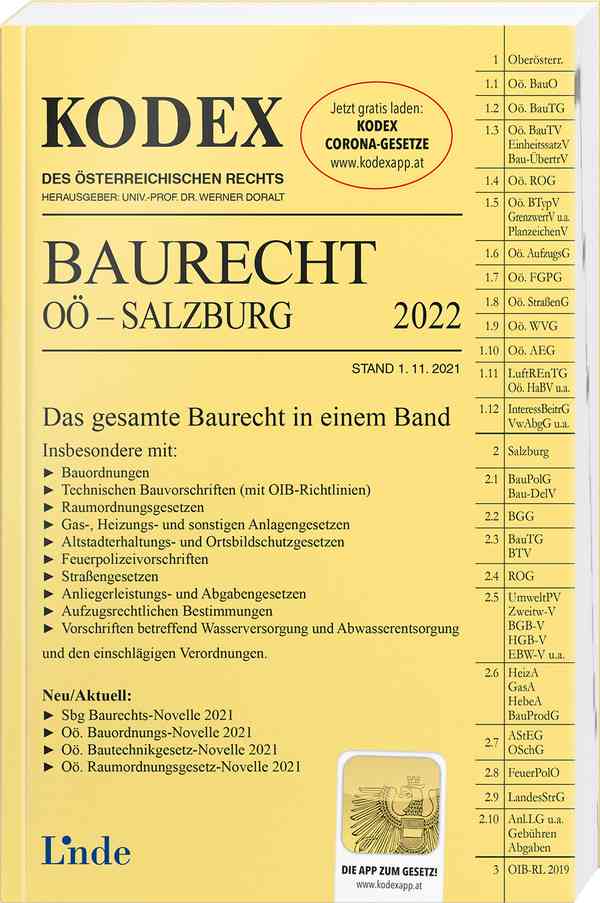 KODEX Baurecht OÖ - Salzburg 2022