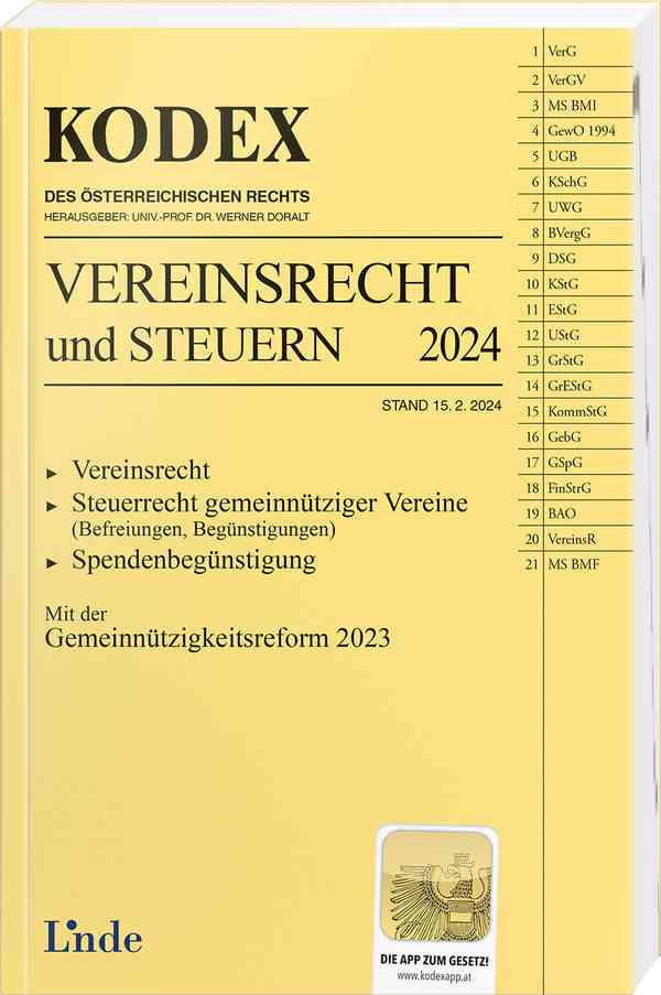 KODEX Vereinsrecht und Steuern