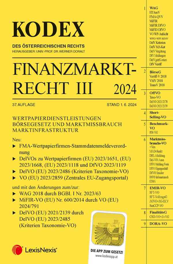Kodex Finanzmarktrecht III 2024