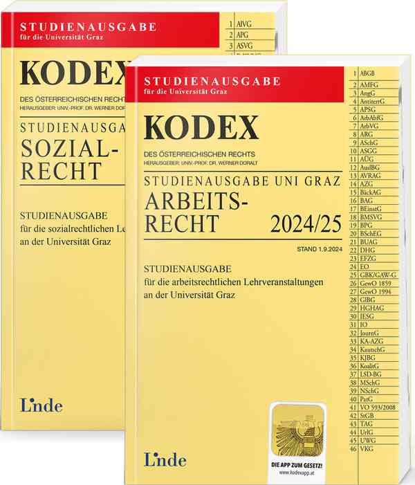 KODEX-Paket Studienausgabe Arbeits- und Sozialrecht Graz 2024/25