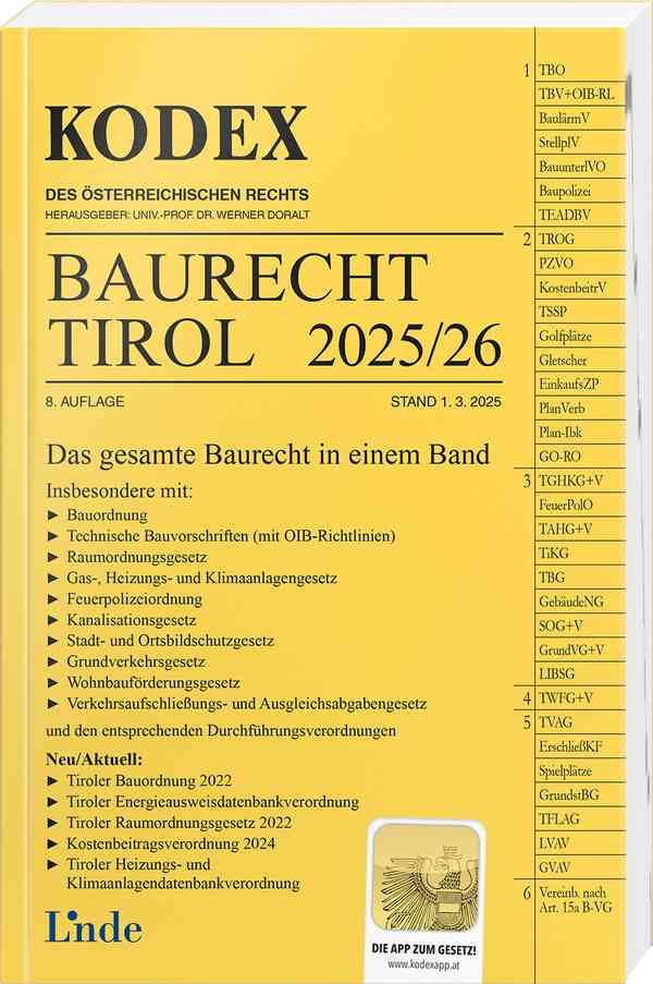 KODEX Baurecht Tirol 2025/26