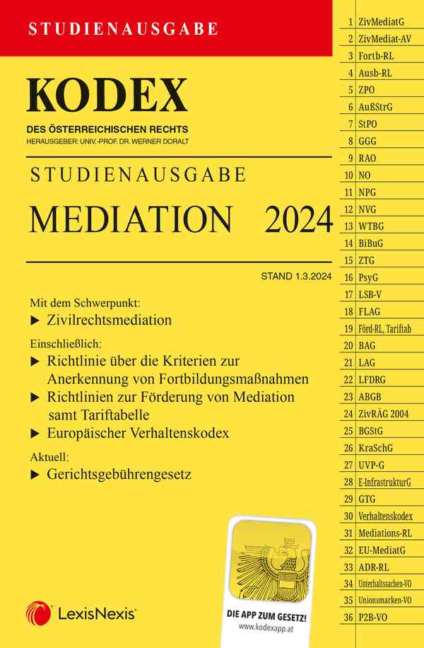 KODEX Studienausgabe Mediation 2024