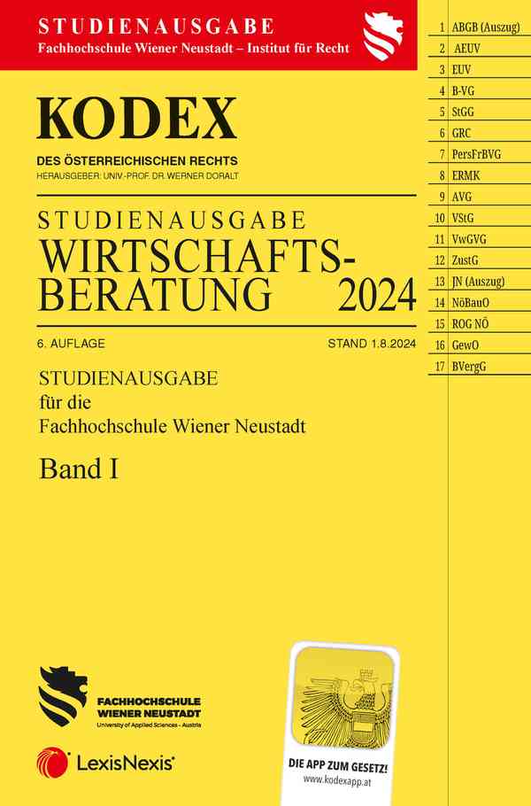 Kodex Wirtschaftsberatung 2024 Band I Studienausgabe
