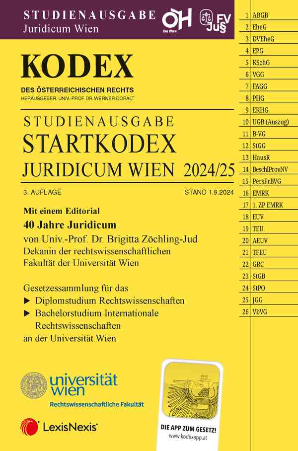 Kodex Startkodex Wien Juridicum 2024/25 