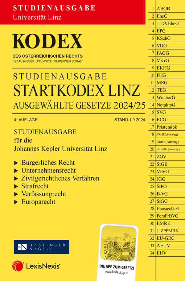 Kodex Startkodex Linz 2024/25 Studienausgabe