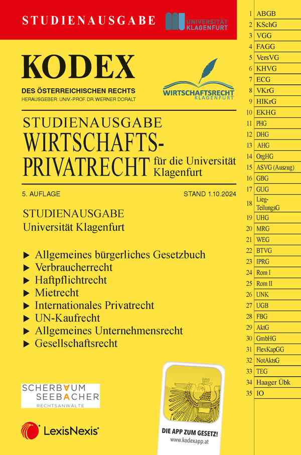 Kodex Wirtschaftsprivatrecht Klagenfurt Studienausgabe