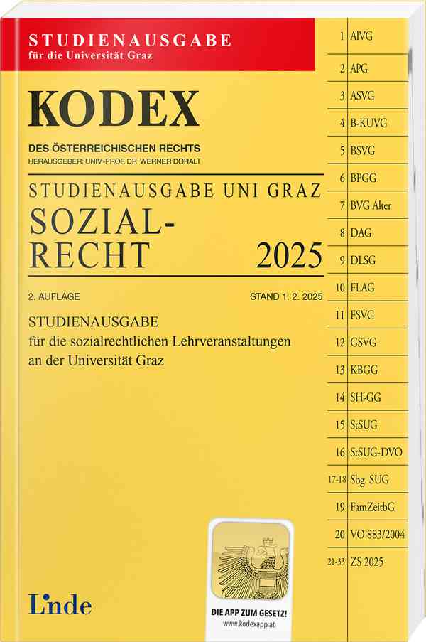 KODEX Studienausgabe Sozialrecht Graz 2025