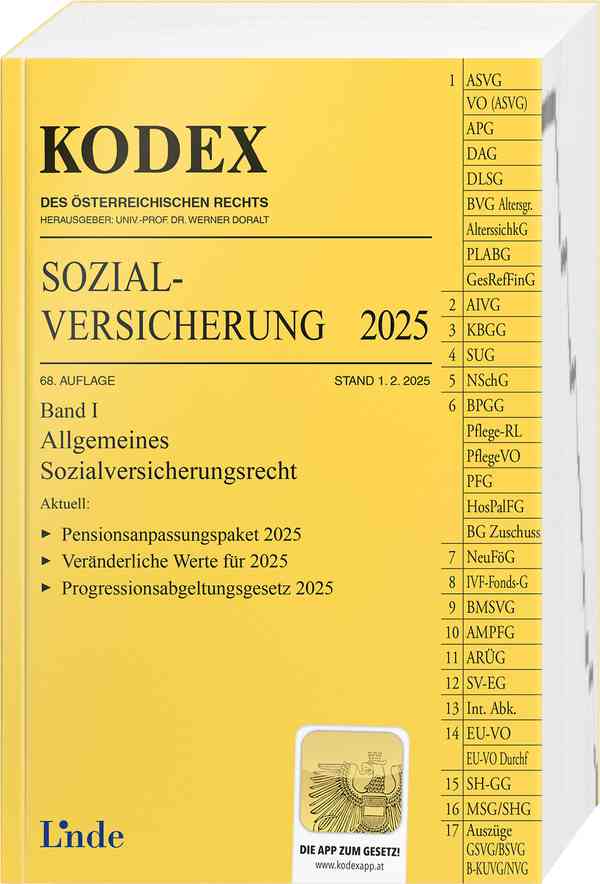 KODEX Sozialversicherung 2025, Band I
