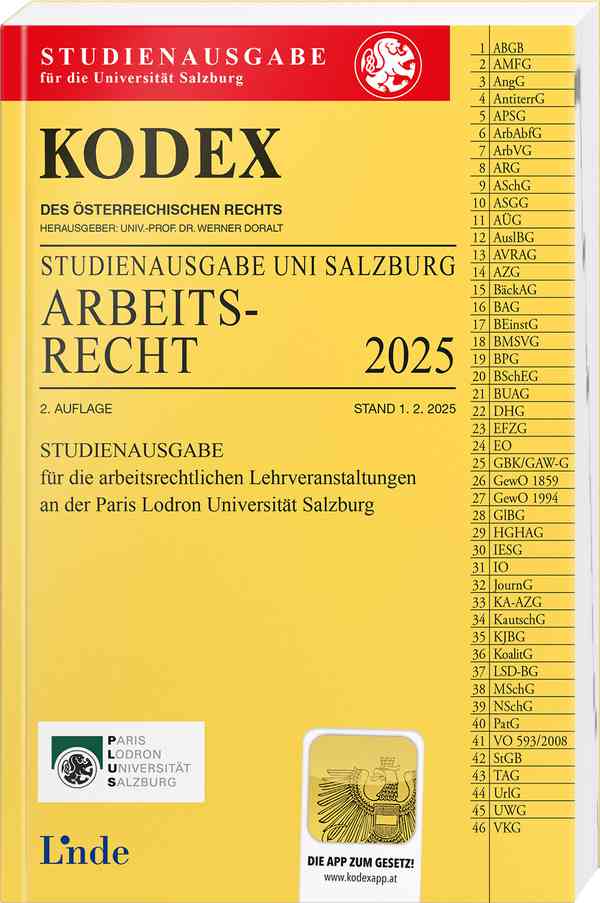 KODEX Studienausgabe Arbeitsrecht Salzburg 2025