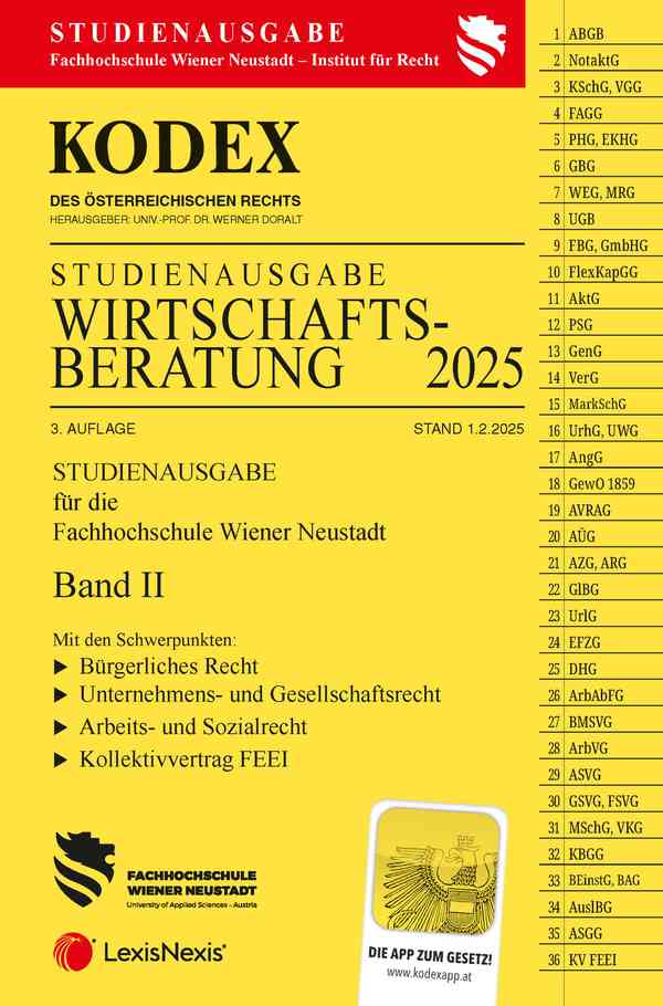 Kodex Wirtschaftsberatung 2025 Band II Studienausgabe