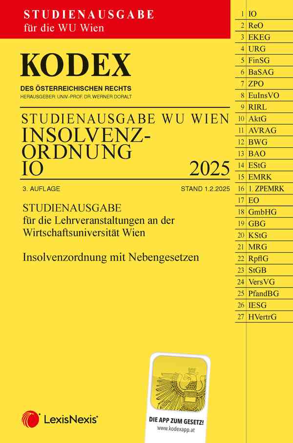 Kodex Insolvenzordnung für die WU Studienausgabe