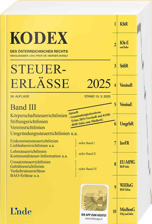 KODEX Steuer-Erlässe 2025, Band III