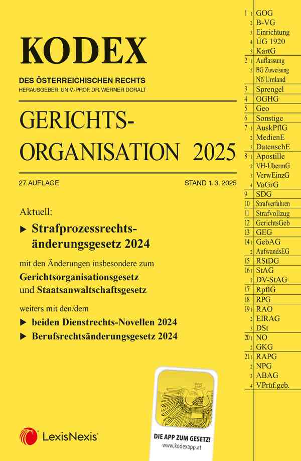 Kodex Gerichtsorganisation 2025