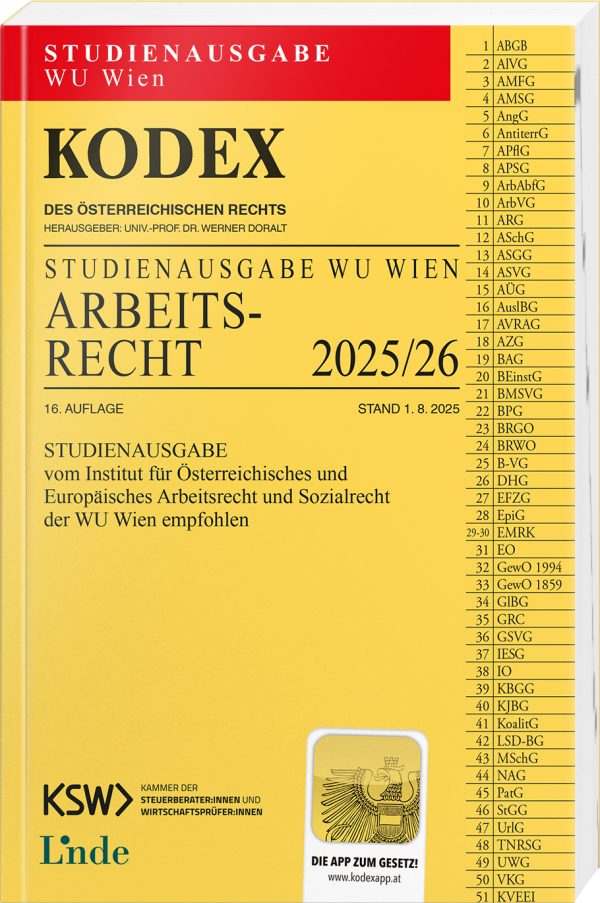 KODEX Studienausgabe Arbeitsrecht WU 2025/26