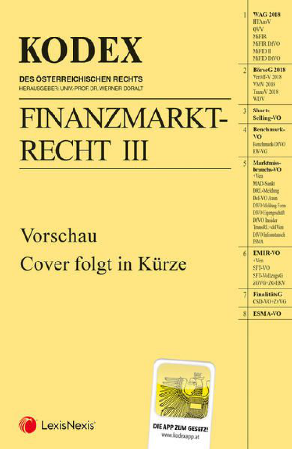 Kodex Finanzmarktrecht III 2025