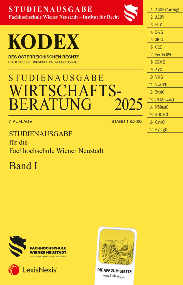 Kodex Wirtschaftsberatung 2025 Band I Studienausgabe