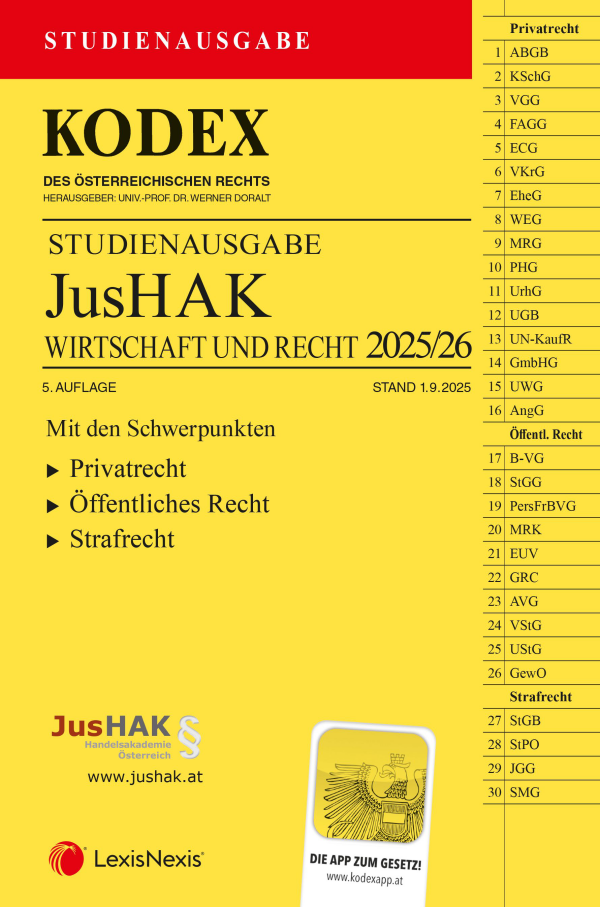 Kodex JusHAK 2025/26 Studienausgabe