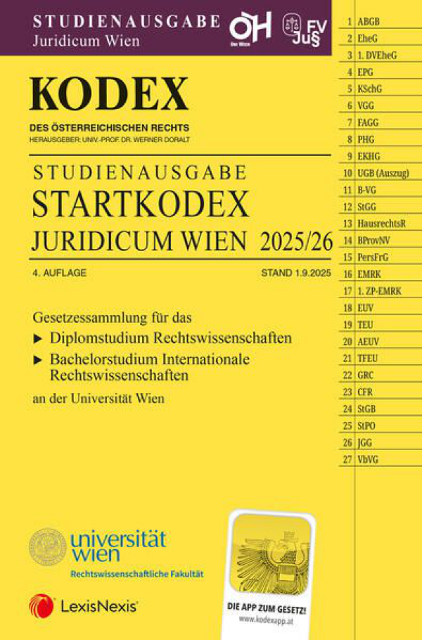 Kodex Startkodex Wien Juridicum 2025/26