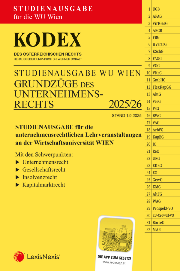 Kodex Grundzüge des UR für die WU 2025/26