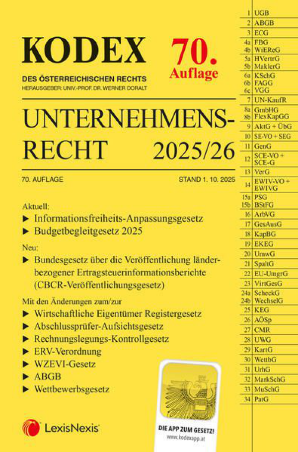 Kodex Unternehmensrecht 2025/26