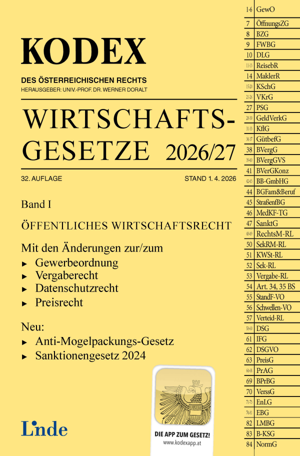 KODEX Wirtschaftsgesetze Band I 2026/27