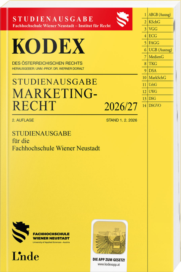 KODEX Studienausgabe Marketingrecht 2026/27
