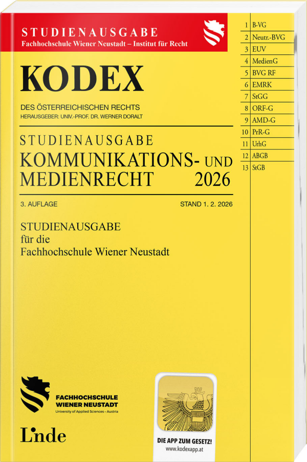 KODEX Studienausgabe Kommunikations- und Medienrecht 2026