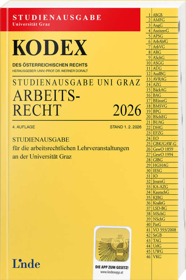 KODEX Studienausgabe Arbeitsrecht Graz 2026