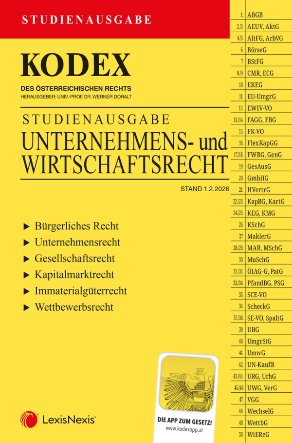 Kodex Unternehmens- und Wirtschaftsrecht - Studienausgabe allgemein