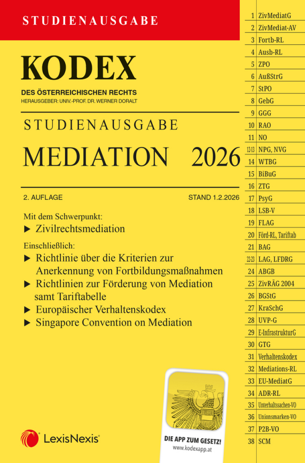 Kodex Mediation Studienausgabe 2026