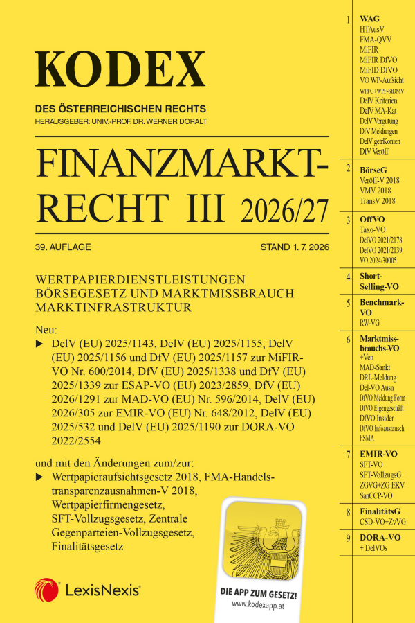 Kodex Finanzmarktrecht III 2026/27