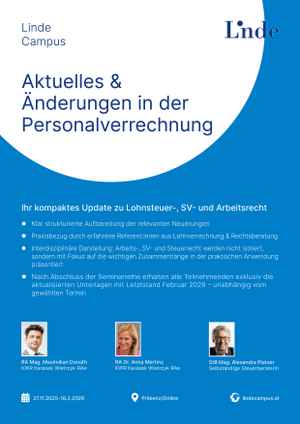 Aktuelles & Änderungen in der Personalverrechnung